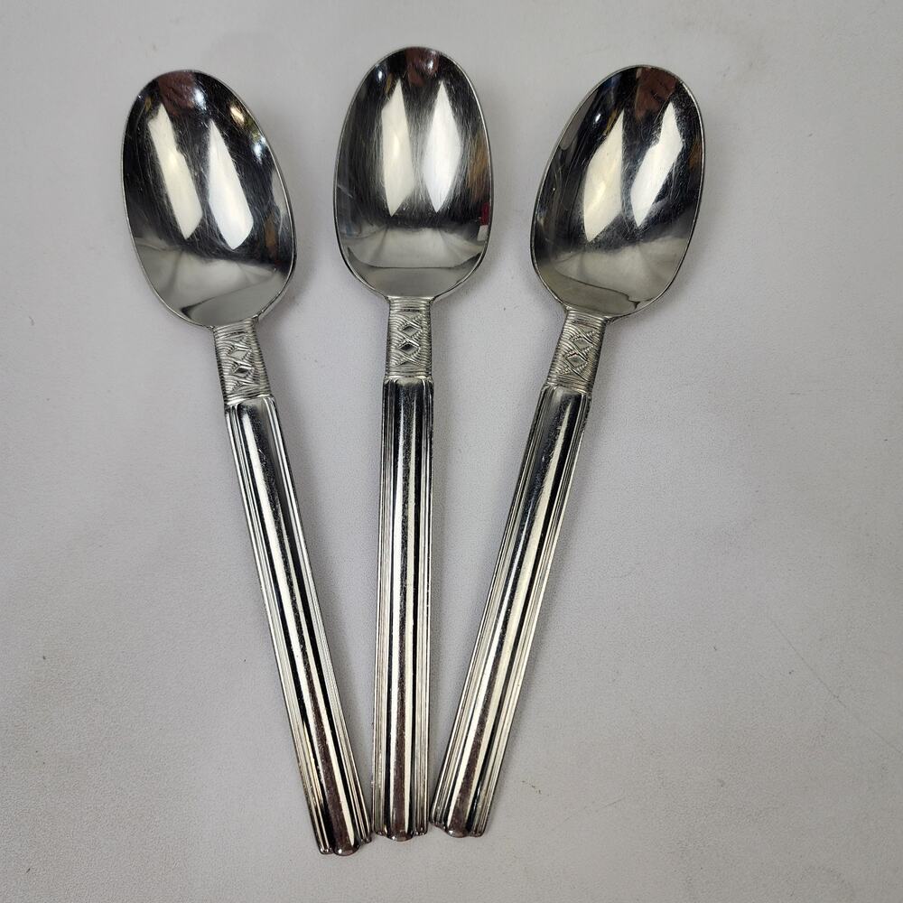 3 Pfaltzgraff Crossroads Stainless Steel Tablespoons 7"